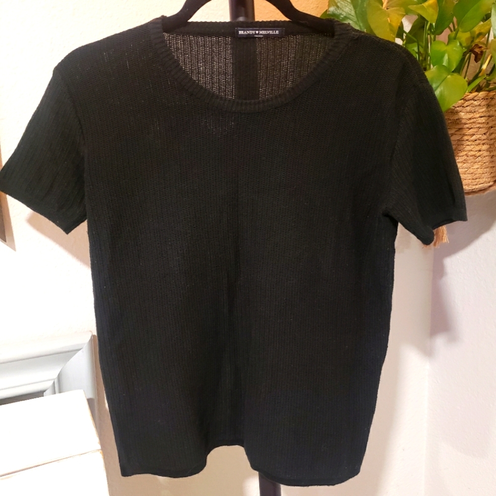 NEW-Brandy Melville Black Blouse..One Size